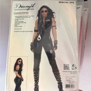 Dreamgirl Special Ops Black Jumpsuit